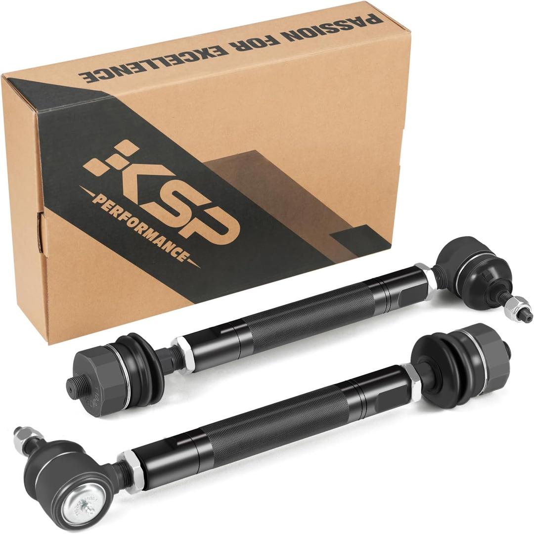 KSP Heavy Duty Tie Rod Ends Kit for Silverado Sierra 2500 3500 2001-2010 4WD, 0-6" Adjustable Tie Rod Kits Compatible With Chevy GMC, 2pcs Lower Tie Rod Kit Repalce OE Inner and Outer Tie Rod Assembly