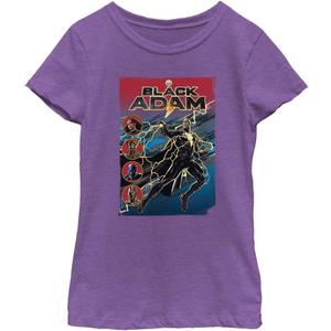 DC Comics Black Lightning Adam Girls Short Sleeve Tee Shirt (Medium, Purple Berry)