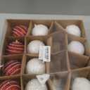 Christmas Tree Ball Ornament Set 12pcs 80mm/3.15inch Red White Glittering Shatterproof Foam Christmas Ball Ornaments Xmas Tree Decor Holiday Decoration