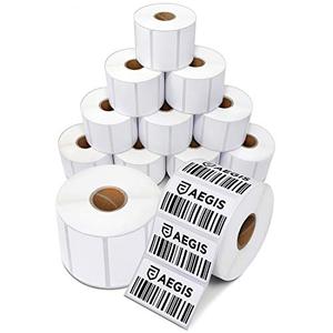 Aegis Adhesives - 2 ¼” X 1 ¼” Direct Thermal Labels for Barcodes, Address, Perforated & Compatible with Rollo, Zebra, & Other Desktop Label Printers (10 Rolls, 1000/Roll)