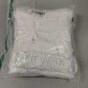 Extra Long White Shower Curtain Farmhouse, 72 x 78 Cotton Blend Waffle Tufted Striped Chic Textured Fabric Shower Curtain for Bathroom, Hotel, Washable