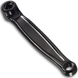 Left 170mm Bicycle Crank Arm Set Replacement for Electric, Folding, Hybrid, Mountain, Road Bike - Aluminium Alloy - Horizontal (Black, Diamond Hole)