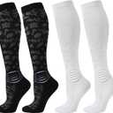 IRAMY Compression Socks for Women Ankle Support Gradient Compression Coolmax Wicking Knee High Socks 2 Packs (Large)