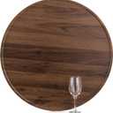 Extra Large Ottoman Serving Tray: Hanobe Round Wooden Trays 22" Contemporary Decorative Coffee Table Tray Circle Big Platter Modern Home Decor for Living Room