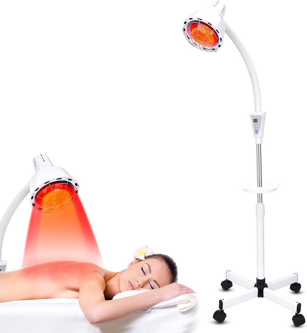 Infrared Light Therapy 275W Red Infrared Therapy Lamp for Body or Pain Therapy Device with Timer and Adjustable Height Stand