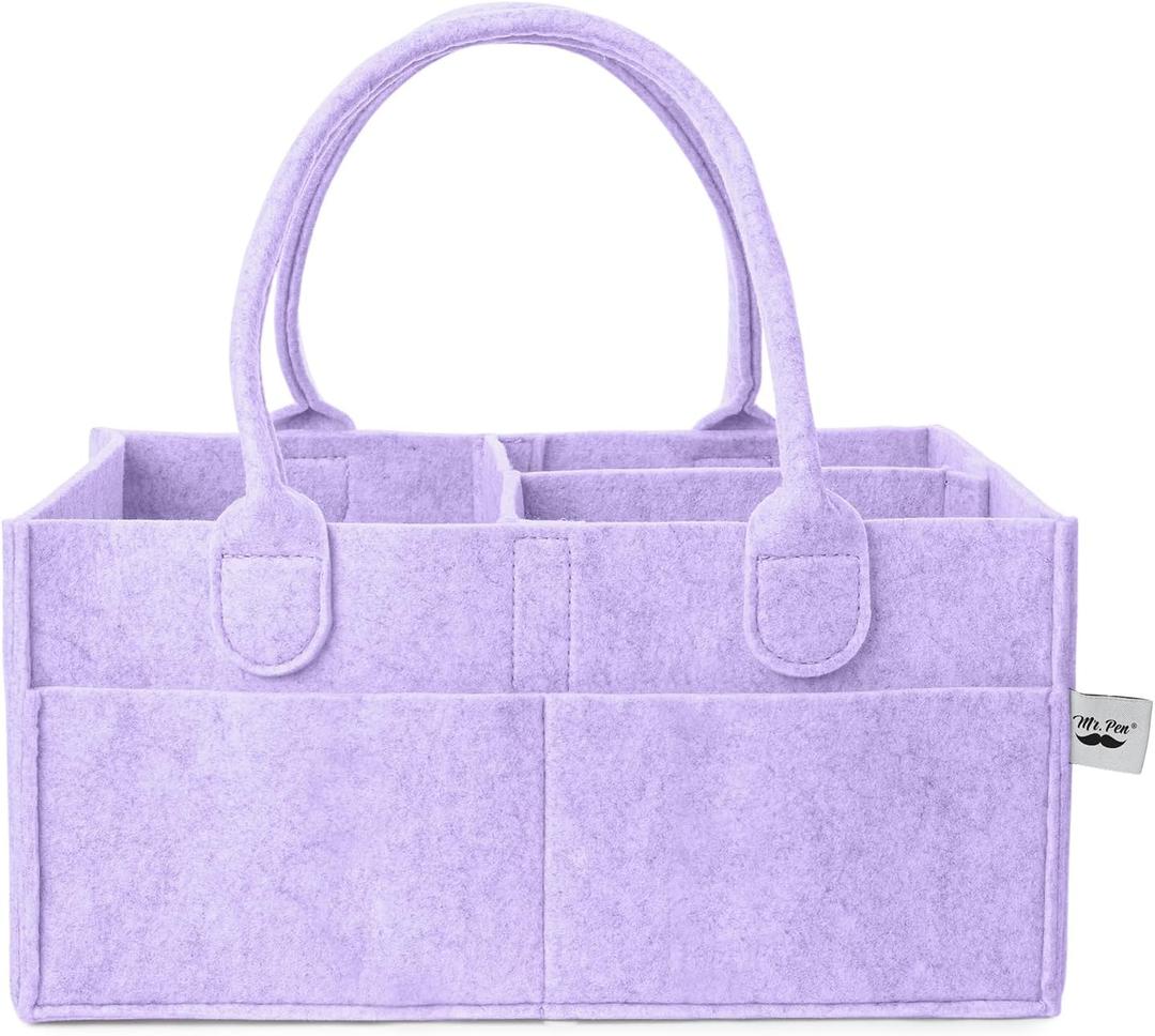 Mr. Pen- Baby Diaper Caddy Organizer, lavender dream, Nursery Storage Bin and Car Organizer for Diapers and Baby Wipes, 1 Pack, Regular