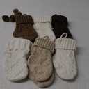 Farmhouse Knitted Mini Christmas Stockings: 12 Pack 7 Inch Earth Tones Neutral Cable Knit Fireplace Stockings, Rustic Cozy Hanging Xmas Stocking Decorations for Family Holiday Dcor, White Beige Brown