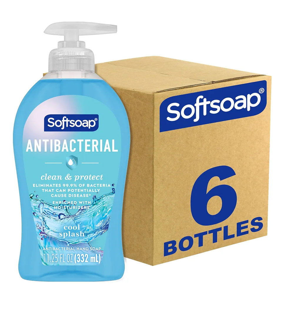 Softsoap Clean & Protect Antibacterial Liquid Hand Soap, Cool Splash Hand Soap, 11.25 Ounce, 6 Pack