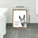 MODE HOME 14 x 11" Funny Bathroom Wall Art, Humorous Bath room Decor Wall Art with Torched Brown Wooden Frame, Decorative Bathroom Pictures Wall Decor