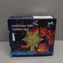 ME JO Christmas Tree Topper | Christmas Tree Decoration Hollow Glitter Snowflake with 3D Rotating LED | with 6 Projection Plug in Star Christmas Tree Projector for Indoor Office Xmas New Year