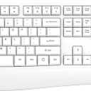 Wireless Keyboard and Mouse Combo, EDJO Full-Sized Ergonomic Computer Keyboard with Wrist Rest and 3 Level DPI Adjustable Wireless Mouse for Windows, Mac OS Desktop/Laptop/PC (White)