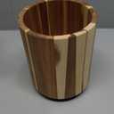 Acacia Wood Utensil Holder for Kitchen Counter, 360 Rotating 7.2" Wooden Cooking Utensil Crock for Countertop, Farmhouse Kitchen Decor