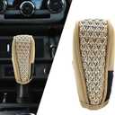 Car Shift Knob Cover, Shift Knob Cover, Anti-Scratch and Wear-Resistant, Non-Slip and Comfortable to The Touch, Suitable for Most Car Models (Beige)