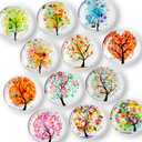 FINDMAG 12 Pcs Fridge Magnets, Decorative Refrigerator Magnets, Festival Glass Magnet Refrigerator Fun, Strong Cute Magnet for Fridge, Whiteboard, Office, Classroom, Birthday Gifts (Blooming Beauty)