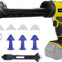 Cordless Caulking Gun for Dewalt 20V Battery, Electric Caulk Adhesive Gun with 450lm LED Light, 4 Adjustable Speeds, Drip-free Caulk Gun, 10oz/300ml Caulking Tool for Filling, Sealing(No Battery)