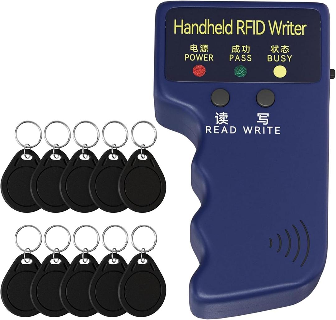 RFID Copier 125khz RFID Reader Writer Handheld ID Copier for T5577 or EM4305+10pcs T5577 Keychains