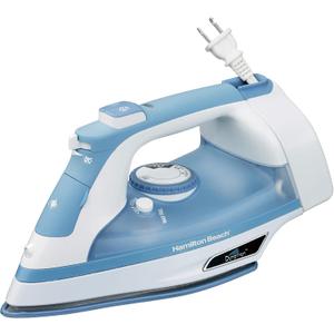 Hamilton Beach Steam Iron & Vertical Steamer for Clothes with Scratch-Resistant Soleplate, Adjustable Steam Settings + 8 Cord Wrap, 3-Way Auto Shutoff, Anti-Drip, Self-Cleaning, 1500 Watts, Blue