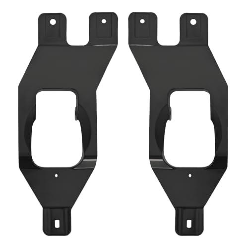 HECASA Pair Fog Light Brackets Compatible with 1999-2004 Ford Excursion F250 F350 F450 F550 Super Duty Pickup Driving Fog Lamp Trim LH&RH Black Bezel Bracket Plastic(PC)