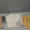 5 PCS Rectangle Pizza Stone Set, 16"Large Pizza Stone for Oven and Grill with Pizza Peel(OAK), Stone Brush,Pizza Cutter & 10pcs Cooking Paper for Free, Baking Stone for Pizza, Bread,BBQ (16 x 14 inch)