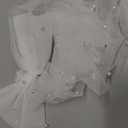 JONKY Bow Veil Bridal Veils Bachelorette Party Hair Clips for Women (Style1)