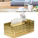 Tissue Box Holder, Rectangle Tissue Storage Box, Rhombus Texture Side Partition Towel Napkin Container Case Transparent for Home