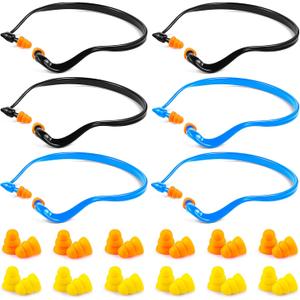Banded Ear Plugs Band Earplugs Silicone Banded Hearing Protection and Replacement Earplugs Inner-Aural Ear Plugs for Sleeping, Shooting, Travel and Construction Work (18 Pairs)