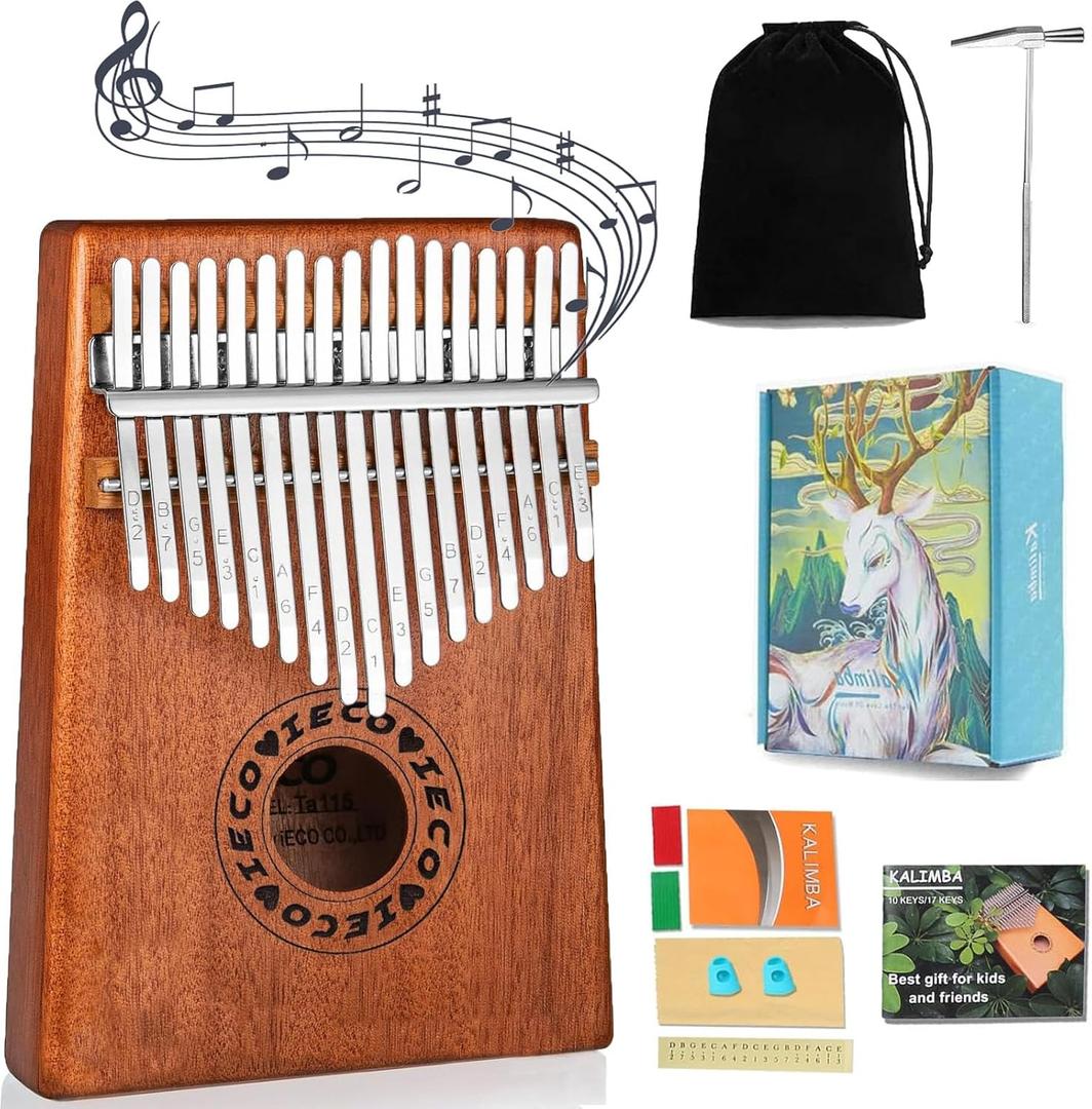 Kalimba Thumb Piano 17 Keys Portable Finger Piano Marimba Music Gifts for Adults Kids