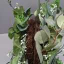 15" Eucalyptus Wreath, Year Round Wreaths for Front Door, Spring Summer Wreath with Green Faux Eucalyptus, All Seasons Evergreen Decor for Inside Farmhouse Festival Celebration Party. 2 PC