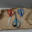 Real Left handed scissors for adults with comfortable 3-color ergonomic handle, 8.5 INCH 3 Packs Scissors All purpose left handed Tool for Daily Cutting Needs