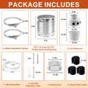 [UPGRADED]Cenipar TDIDVKZW Indoor Dryer Vent Kit Filter 3 In 1 Filter Bucket with 4 Inch 5 Feet Proflex Ducting Hose for Electric Dryers,White