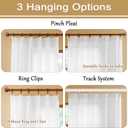 MAIHER White Pinch Pleat Curtains 96 Inches Long for Living Room Bedroom Sheer Pleated Drapes with Ajustable Hooks (No Rings), Light Filtering Soft Touch 8ft Curtains, White, 42" W x 96" L, 2 Panels