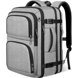 Travel Backpack for Men, Expanable Carry on Backpack, TSA 17.3 inch Laptop Bag Flight Approved, Lightweight Business Luggage Bag, Travel Gifts for Men Women, Grey