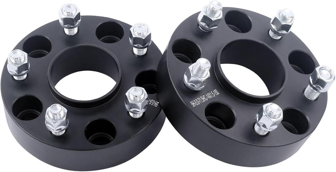 DCVAMOUS 2PC Black 5x4.5 Hubcentric Wheel Spacers 1.5 Inch with 12x1.5 Studs Compatible with Honda A-cura 5 Lug 5x114.3 for 1998-2025 Accord (5 Lug), 2006-2025 Civic, 1997-2025 CRV, Integra TSX RDX