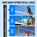 Outdoor Volleyball Net Set for Backyard & Beach, 32FT Regulation Size, Easy Setup Adjustable Height Poles, Portable Net System with PU Volleyball, Pump & Carry Bag