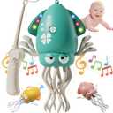 Electric Crawling Dancing Octopus Toy for Walking Baby Boy Girl 0-6 6-12 12-18 Months, Infant Tummy Time Musical Magic Dancing Squid Toy for 3 4 5 6 7 8 9 10 11 12 Toddler 1st Birthday Gift (Green)