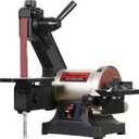 Bucktool 1x30 Inch Bench Belt Sander with 5 Inch Disc with Wrench Storage and Easy Belt Cover Off, 1/3HP Direct Drive Benchtop Belt Disc Sander