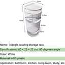 Multifunction Bathroom Kitchen Corner Locker Cosmetic Storage Rack Cabinet Storage Shelf Rotating Triangle Shelf, 3 Layer