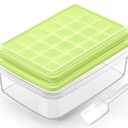 ARTLEO Ice Cube Maker Trays for Freezer with Lid and Storage Bin, Easy Release 24 Nice Size Ice Cubes Trays 2 pack with Cover, Scooper, Flexible Plastic Ice Mold, BPA Free Ice Bucket Kit
