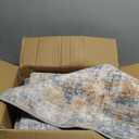 IOHOUZE Abstract Runner Rug 2x6 Ft Washable Runners for Hallways, Non Slip Kitchen Runner Printed Faux Wool Entryway Runner Indoor, Modern Abstract Floor Carpet for Hall Bedroom, Blue Rust