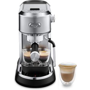 DeLonghi Dedica Maestro Espresso Machine with Milk Frother, 15-Bar Pump & Temperature Control - Barista Coffee Maker Kit for Espresso, Latte, Cappuccino & Iced Coffee - Italian Stainless Steel Design