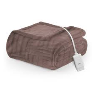 Sunbeam Faux Fur Heated Throw Blanket - Velvety Truffle, 50 x 60 in
