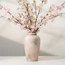 10.8 Inch Tall Vintage Ceramic Flower Vase,Rustic Farmhouse Vase for Home Decor,Distressed Decorative Terracotta Vase for Table Entryway Mantel Centerpiece Bookshelf Living Room (101-terracotta)