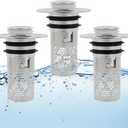 3 Pcs of Bathroom Sink Drain Strainer, Pop up Sink Drain Strainer, Anti-Odor and Anti-Backflow, Easily Filter Hair Impurities, Easy to Clean, Suitable for 1.3-1.57 Inch Drains (Bright Silver)