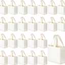 Amylove Mini Tote Bag Sublimation Blank Canvas Tote Bags Reusable Grocery Luggage DIY Sack Goody for Party Event(12 x 13 x 6 Inch,Natural Color,24 Pcs)