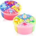 Pack Of 2 Generic Butter Slime Kit for Party Favors 2 Pack, Colorful Slime in 8 Colors, Peachybbies Charms, Soft and Non-Sticky, Scented DIY Stress Relief Putty Toy, Birthday Gifts for Girls Boys 6-12