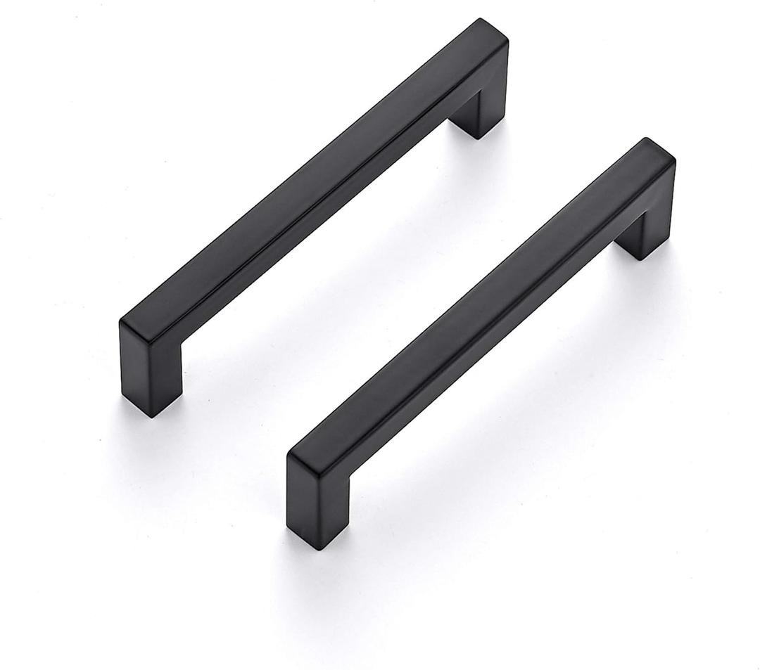 Ravinte 15 Pack 5 Inch Kitchen Square Cabinet Handles Matte Black Drawer Pulls for Cupboard Hardware
