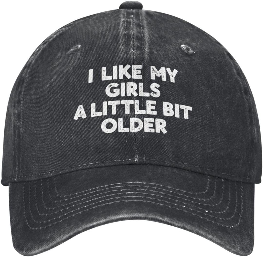I Like My Girls A Little BIT Older Women and Men Black Visor Hats Adjustable Running Funny Baseball Cap