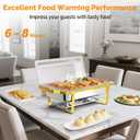 ROVSUN Chafing Dishes for Buffet 4 Pack, 9QT Chafing Dishes [Elegant Gold & Silver] with Rolled-Edge Design, Catering Chafer Warmer Set with Folding Frame for Party Wedding Banquet