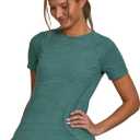 Spyder Womens Workout Tops Crewneck Tee Workout Gym Shirts for Women, Athletic Running Short Sleeve Tops, Size: Medium