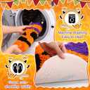 WILLBOND 2 Pcs Halloween Bathroom Rugs Spooky Pumpkin Bath Mat Non Slip Washable Halloween Bathroom Decor Mat Front Door Rugs for Holiday Kitchen Home Decor, 19.7 x 17.7 Inch